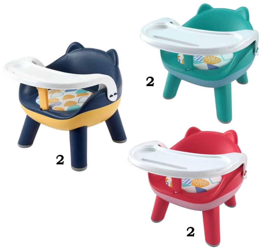 Whimsical Children's Booster Seat with Tray - Perfect for Mealtime Fun