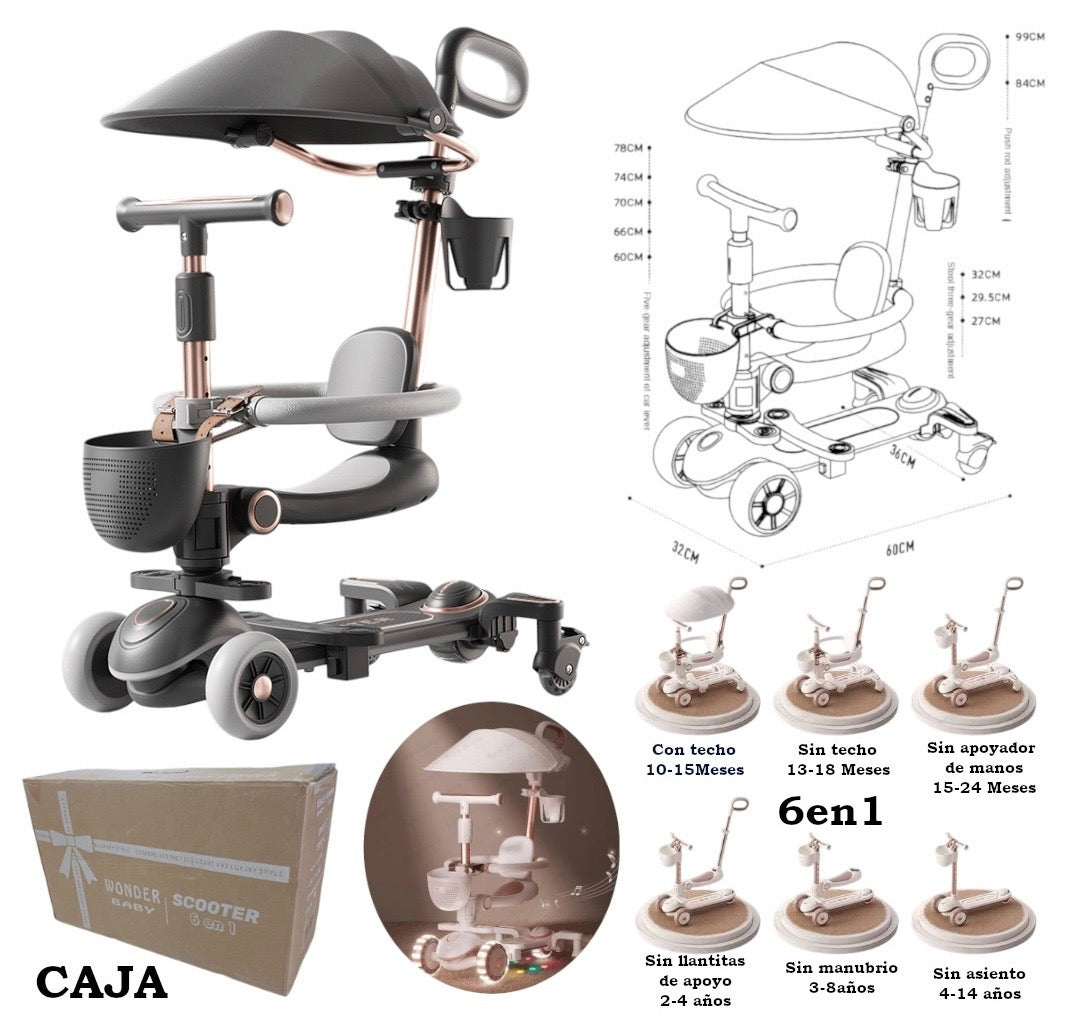 Versatile 6-in-1 Children's Scooter and Tricycle