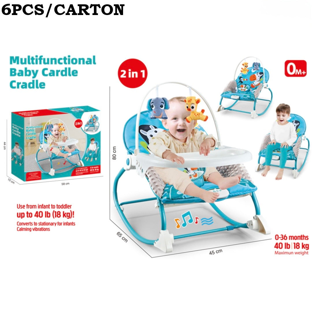 Versatile 2-in-1 Baby Car Seat and Cradle with Vibrations and Mobile Toys
